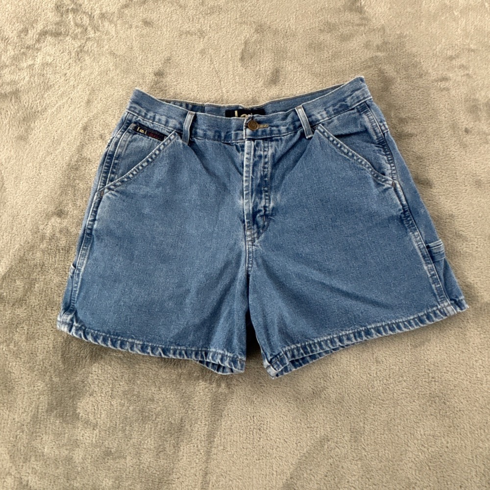 Vintage L.E.I. Carpenter Denim Jean Shorts Blue Juniors 7 Blue Denim 5" Inseam